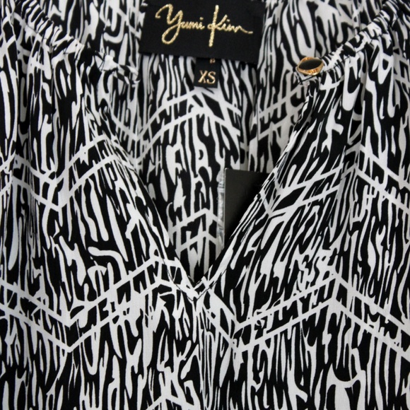 Yumi Kim 100% Silk Sheath Dress Zebra Black & White Abstract Animal Print (flaw) - Picture 9 of 11